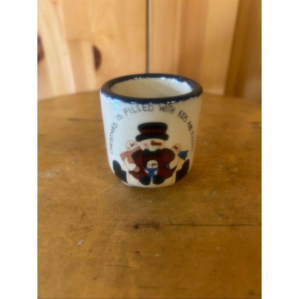 CMI Henton Holiday Snowman Tea Light Candle Crocks (6012)